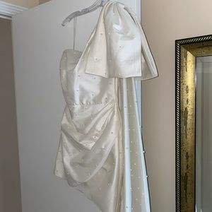 Sachin & Babi Pippa One-Shoulder Pearl-Embellished Mini Dress Size 2 Like New!